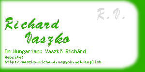 richard vaszko business card
