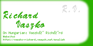 richard vaszko business card